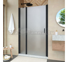 Душевая дверь в нишу Vegas Glass EP-F-1 Novo 110 02М 10 L профиль черный матовый, стекло сатин