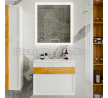 Мебель для ванной Бриклаер Берлин 70 белый глянец, дуб золотой