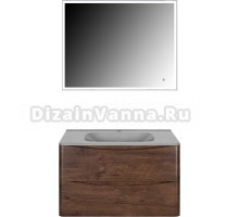 Мебель для ванной Vincea Paola 80 темный дуб, серая раковина