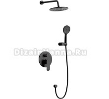 Душевой комплект Vincea Esse VSFW-1E1MB С ВНУТРЕННЕЙ ЧАСТЬЮ, черный матовый