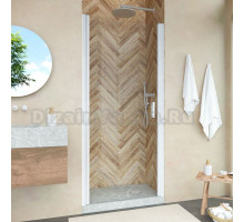 Душевая дверь в нишу Vegas Glass EP Novo h2000 75 01 01 профиль белый, стекло прозрачное