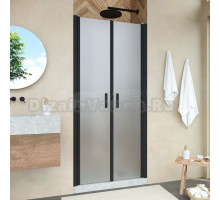 Душевая дверь в нишу Vegas Glass E2P Novo 70 02М 10 профиль черный матовый, стекло сатин