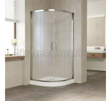 Душевой уголок Vegas Glass ZS Tur Novo 100 08 10 профиль глянцевый хром, стекло сатин