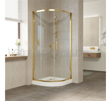 Душевой уголок Vegas Glass ZS Tur Novo 80 09 01 профиль золото, стекло прозрачное