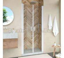 Душевая дверь в нишу Vegas Glass E2P Novo 100 01 01 профиль белый, стекло прозрачное