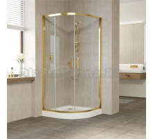 Душевой уголок Vegas Glass ZS Tur Novo 100 09 01 профиль золото, стекло прозрачное