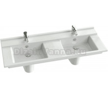 Раковина Jacob Delafon Struktura EXF112 120 см, двойная, с полупьедесталами