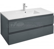 Тумба с раковиной Jacob Delafon Madeleine 100 серая матовая, раковина белая