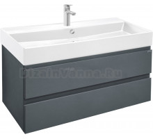 Тумба с раковиной Jacob Delafon Madeleine 100 серая матовая, раковина белая матовая