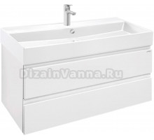 Тумба с раковиной Jacob Delafon Madeleine 100 белая матовая, раковина белая матовая