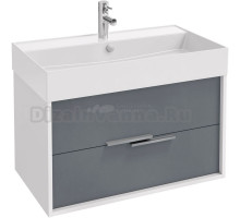 Тумба с раковиной Jacob Delafon Vivienne 80 белая блестящая, серый матовый, раковина белая