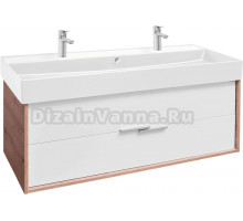 Тумба с раковиной Jacob Delafon Vivienne 120 дуб давос, белая блестящая, раковина белая матовая