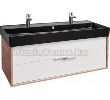 Тумба с раковиной Jacob Delafon Vivienne 120 дуб давос, белая блестящая, раковина черная