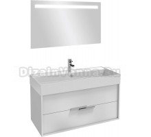 Мебель для ванной Jacob Delafon Vivienne 100 белая блестящая, раковина белая