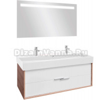 Мебель для ванной Jacob Delafon Vivienne 120 дуб давос, белая блестящая, раковина белая матовая