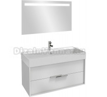 Мебель для ванной Jacob Delafon Vivienne 100 белая блестящая, раковина белая матовая