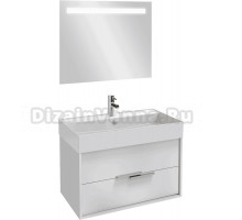 Мебель для ванной Jacob Delafon Vivienne 80 белая блестящая, раковина белая матовая
