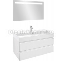 Мебель для ванной Jacob Delafon Madeleine 100 белая блестящая, раковина белая глянцевая