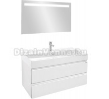 Мебель для ванной Jacob Delafon Madeleine 100 белая матовая, раковина белая глянцевая