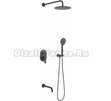 Душевой комплект Berges Ventas 3R 073008 С ВНУТРЕННЕЙ ЧАСТЬЮ, черный матовый