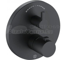 Термостатический смеситель Kludi Nova Fonte 208303915 для ванны с душем, черный, с внутренней частью