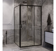 Душевой уголок Ambassador Forsa 17021216AB-110AB 100х110 см, профиль черный, стекло прозрачное