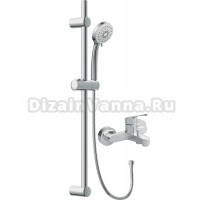 Смеситель для ванны с душем MEGA Delta MG-SRN100 + Душевой гарнитур Cersanit Vibe 63067 хром