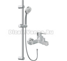 Смеситель для ванны с душем MEGA Sun MG-SUN01 + Душевой гарнитур Cersanit Vibe 63067 хром