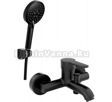 Смеситель для ванны с душем MEGA City MG-ZRV103-B + Душевой гарнитур STWORKI Кронборг KR-04b