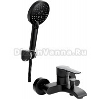 Смеситель для ванны с душем MEGA Snow MG-SH01-B + Душевой гарнитур STWORKI Кронборг KR-04b