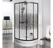 Душевой уголок МОНОМАХ 10000008618 80х80, профиль черный матовый