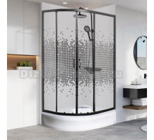 Душевой уголок МОНОМАХ 10000008626 100х80, профиль черный матовый