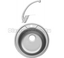 Комплект Мойка кухонная Domaci Равенна Rite DFA 500 (6) TG + Смеситель для кухни MEGA Mega MG-BMK016 хром