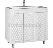 Тумба с раковиной Домино 3D 90 напольная, раковина Мадера Alice