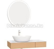 Мебель для ванной VitrA Origin 90 L, дуб, столешница белая