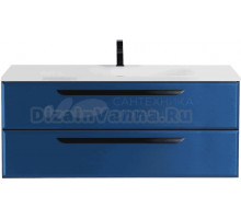 Тумба с раковиной Cezares Eco 120, sapfiro, 2 ящика, ручки черные