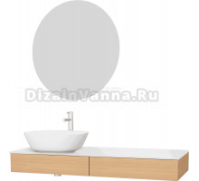 Мебель для ванной VitrA Origin 120 L, дуб, столешница белая