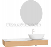 Мебель для ванной VitrA Origin 120 R, дуб, столешница белая