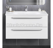 Тумба с раковиной Cezares Eco 90, bianco opaco, 2 ящика, ручки хром