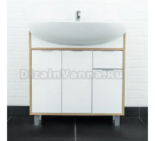 Тумба с раковиной Домино Prime 80 дуб сонома, белая