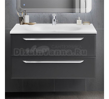 Тумба с раковиной Cezares Eco 90, grafito, 2 ящика, ручки хром