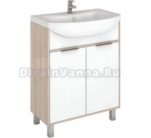Тумба с раковиной Домино Prime 70 дуб сонома, белая