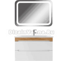 Мебель для ванной Домино Maestro 80, дуб вотан, белая, раковина Andrea Elen