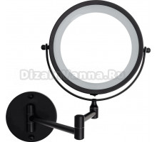 Косметическое зеркало Ridder Mary О3112010 черное, с подсветкой