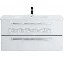 Тумба с раковиной Cezares Eco Cer 100, bianco lucido, ручки хром