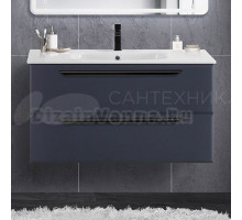 Тумба с раковиной Cezares Eco Cer 100, grafito, ручки черные