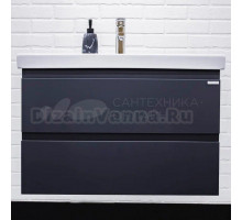 Тумба с раковиной Домино Graffo 80, графит, матовая