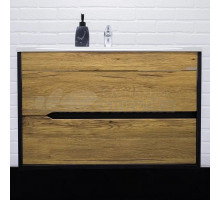 Тумба с раковиной Домино Karat 80, антрацит, дуб вотан Мадера Milen