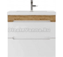 Тумба с раковиной Домино Maestro 60 дуб вотан, белая