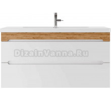 Тумба с раковиной Домино Maestro 100 дуб вотан, белая